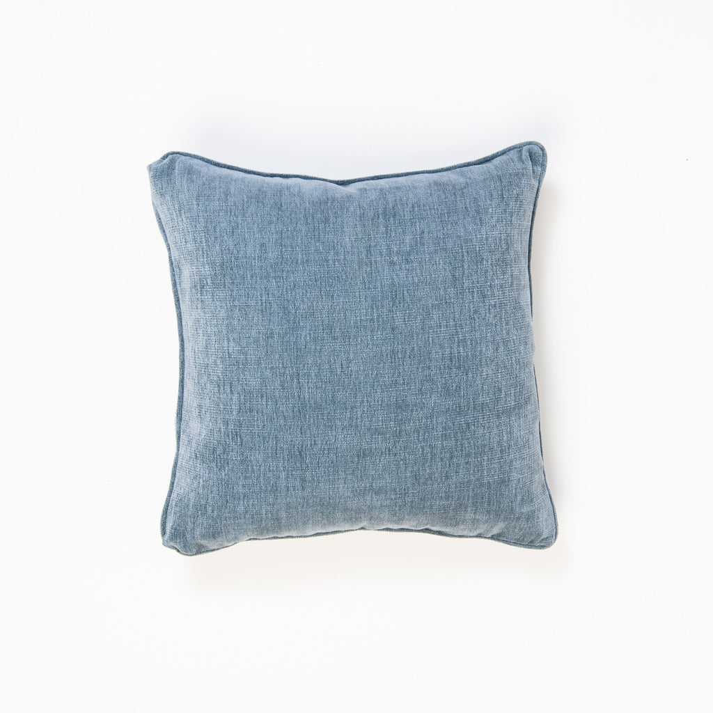 On Holiday Denim Throw Pillow