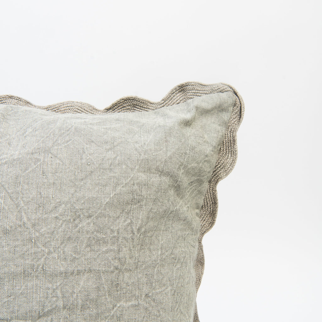Scalloped Edge Pillow in Fog