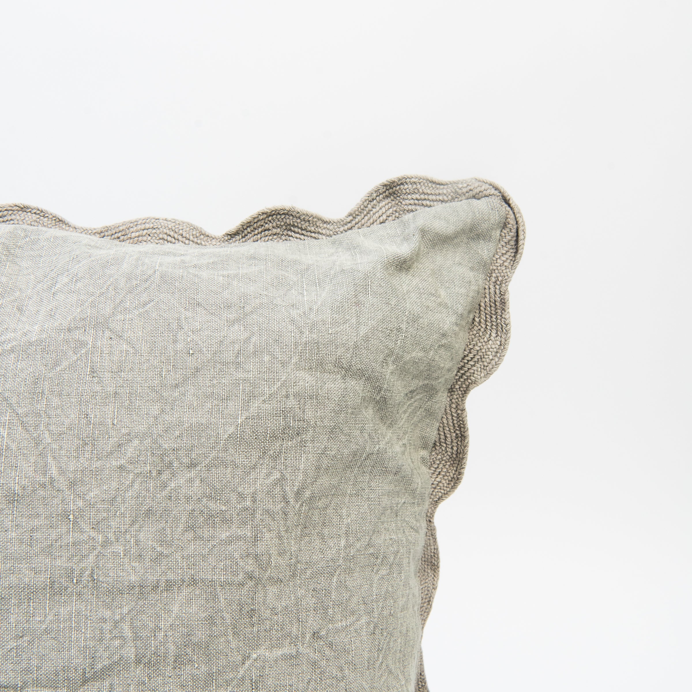 Scalloped Edge Pillow in Fog