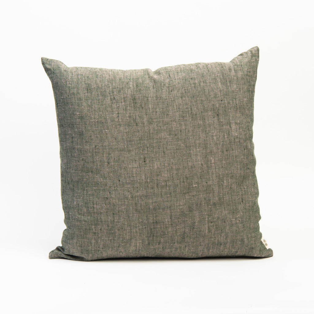Linen Chambray Pillow in Green