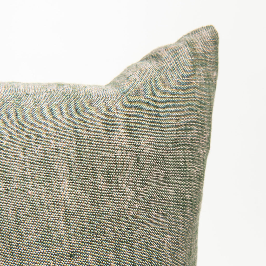 Linen Chambray Pillow in Green