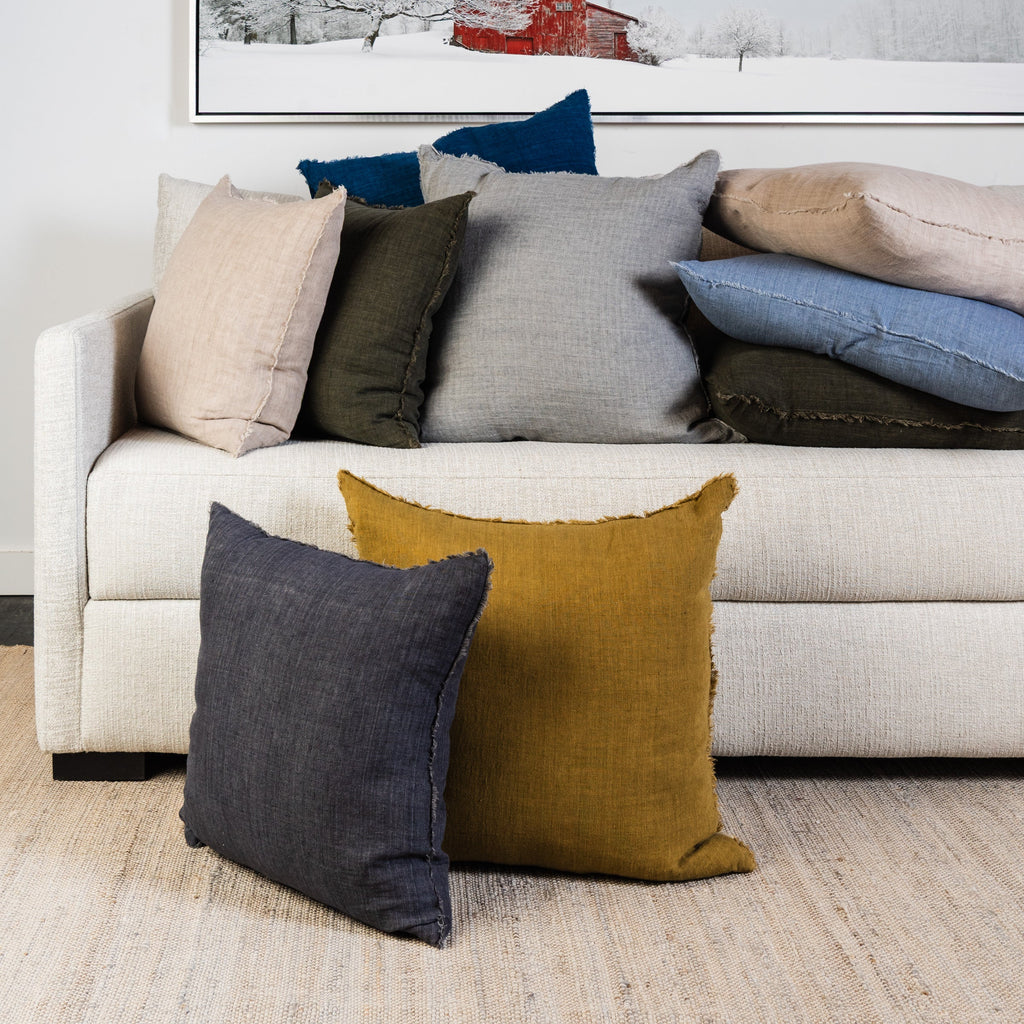 Lina Linen 20 Square Pillow in Oat