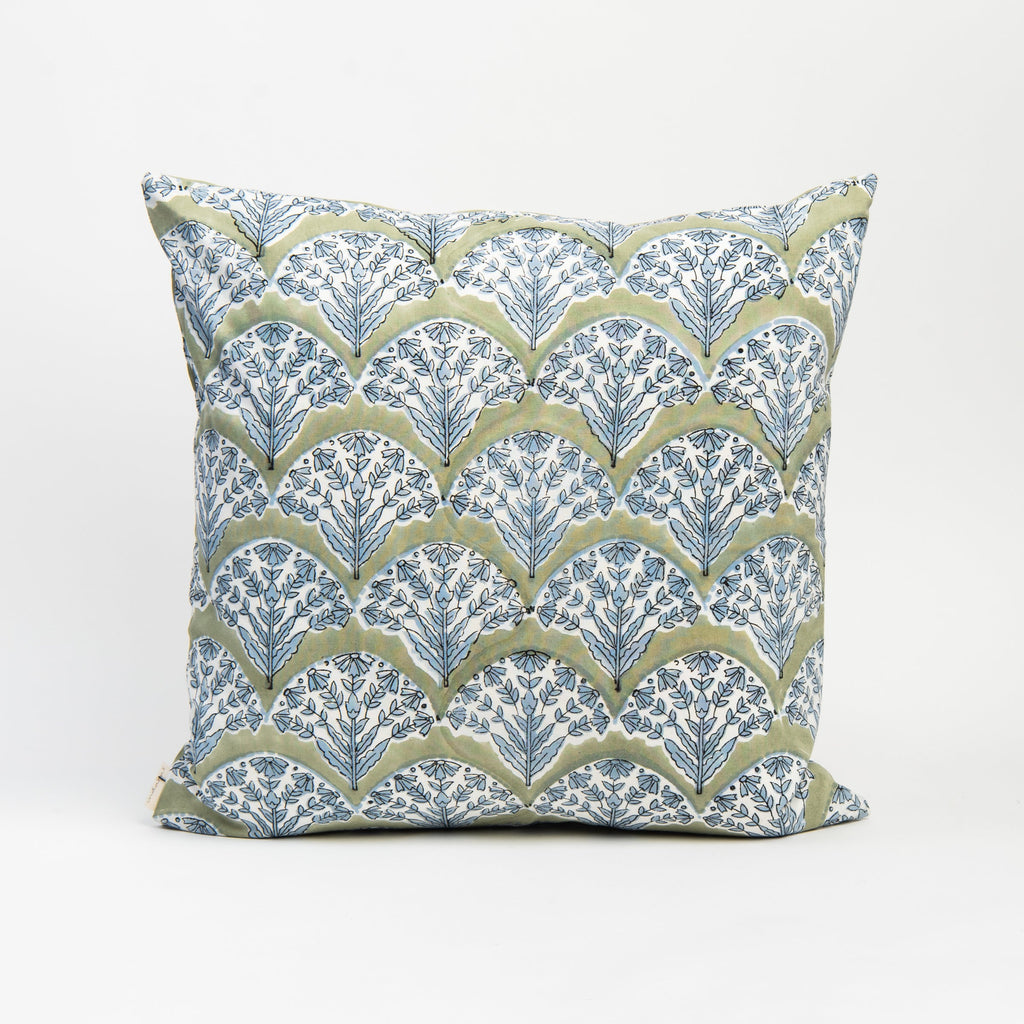 Summer Sage Square Block Print Pillow