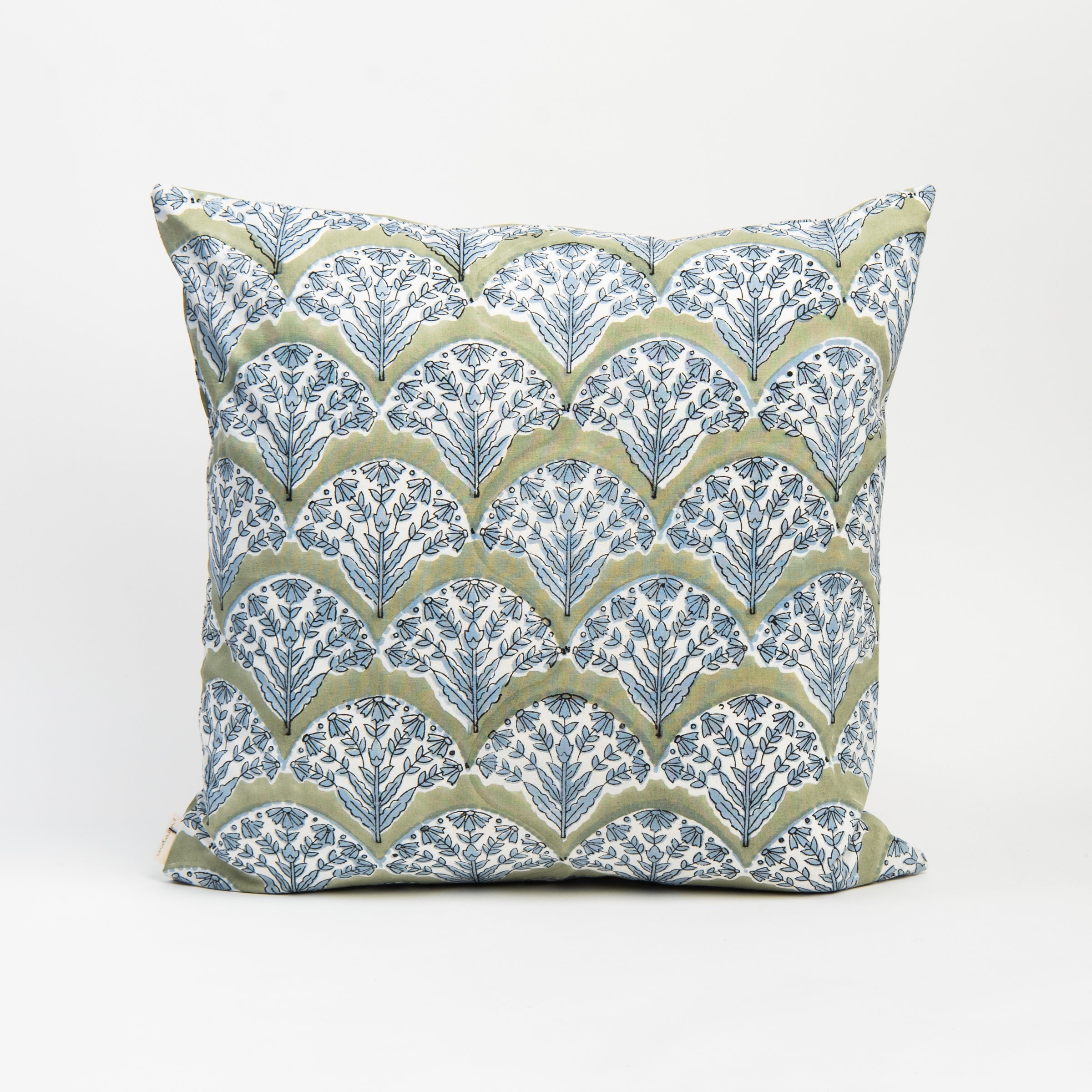 Summer Sage Square Block Print Pillow