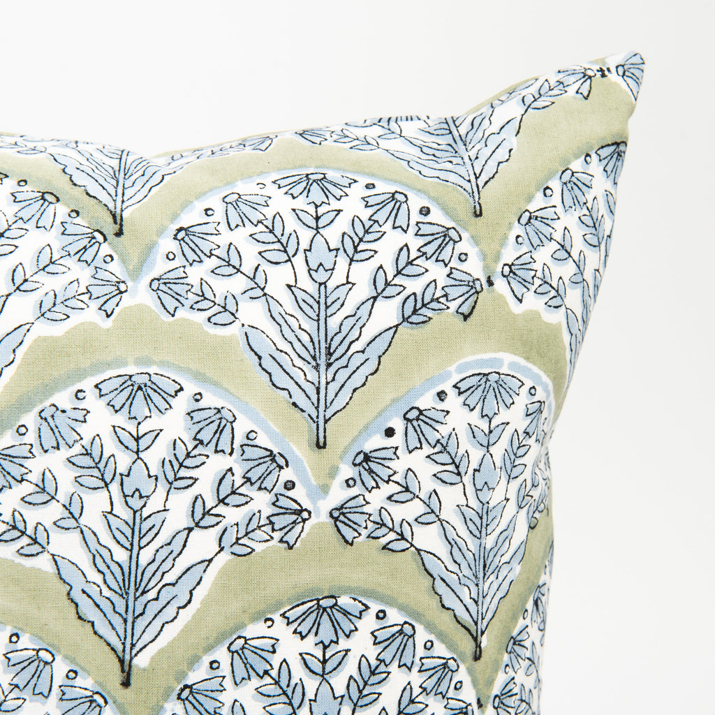 Summer Sage Square Block Print Pillow
