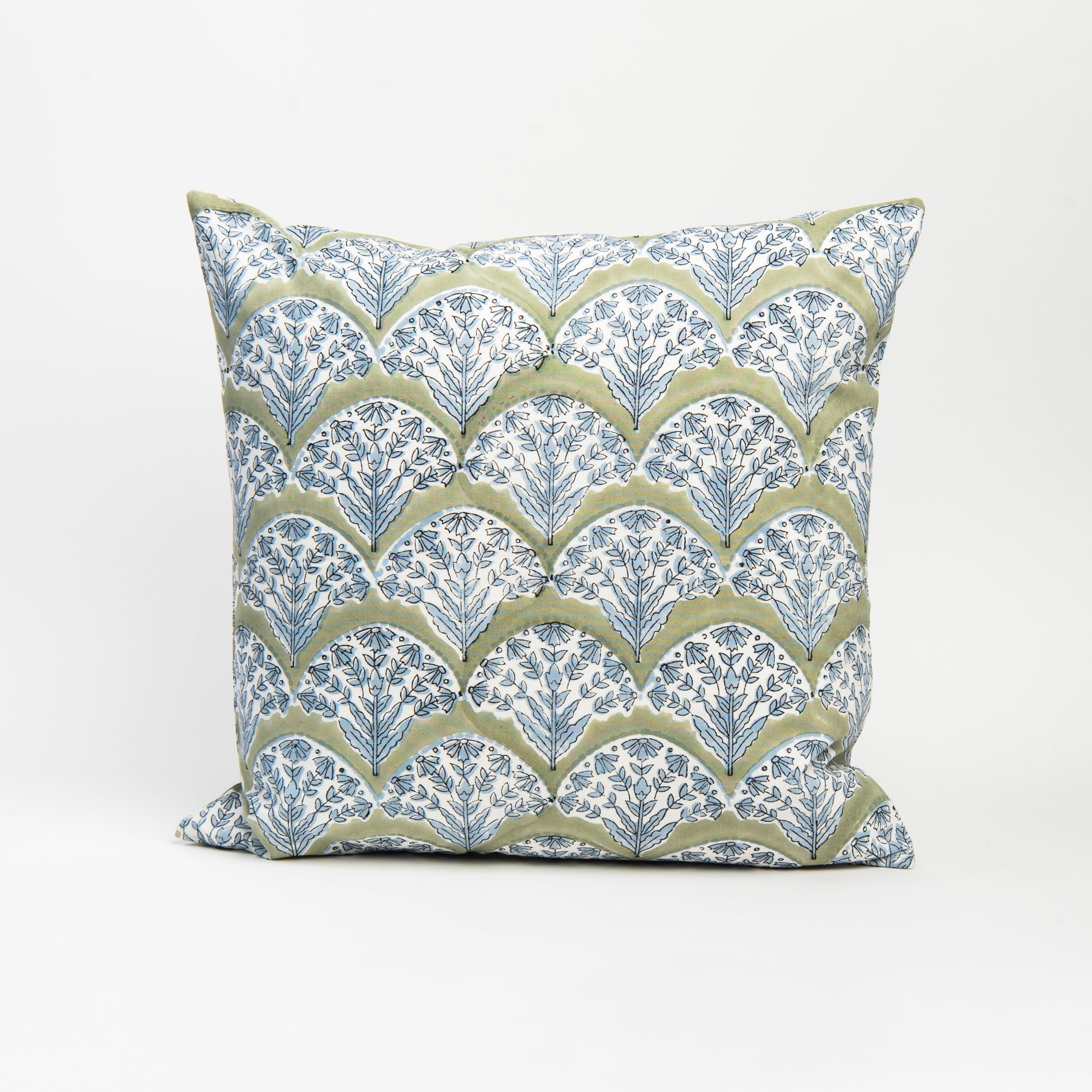 Summer Sage Square Block Print Pillow
