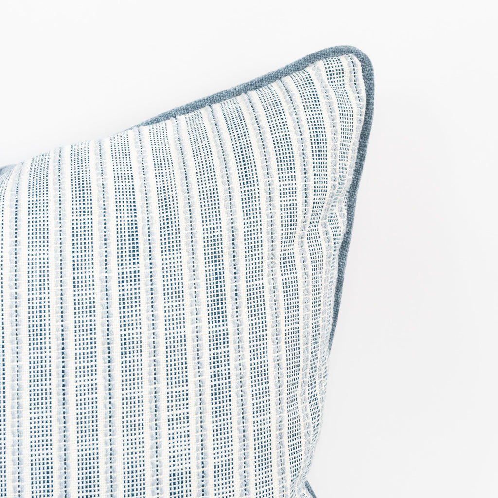 On Holiday Denim Throw Pillow