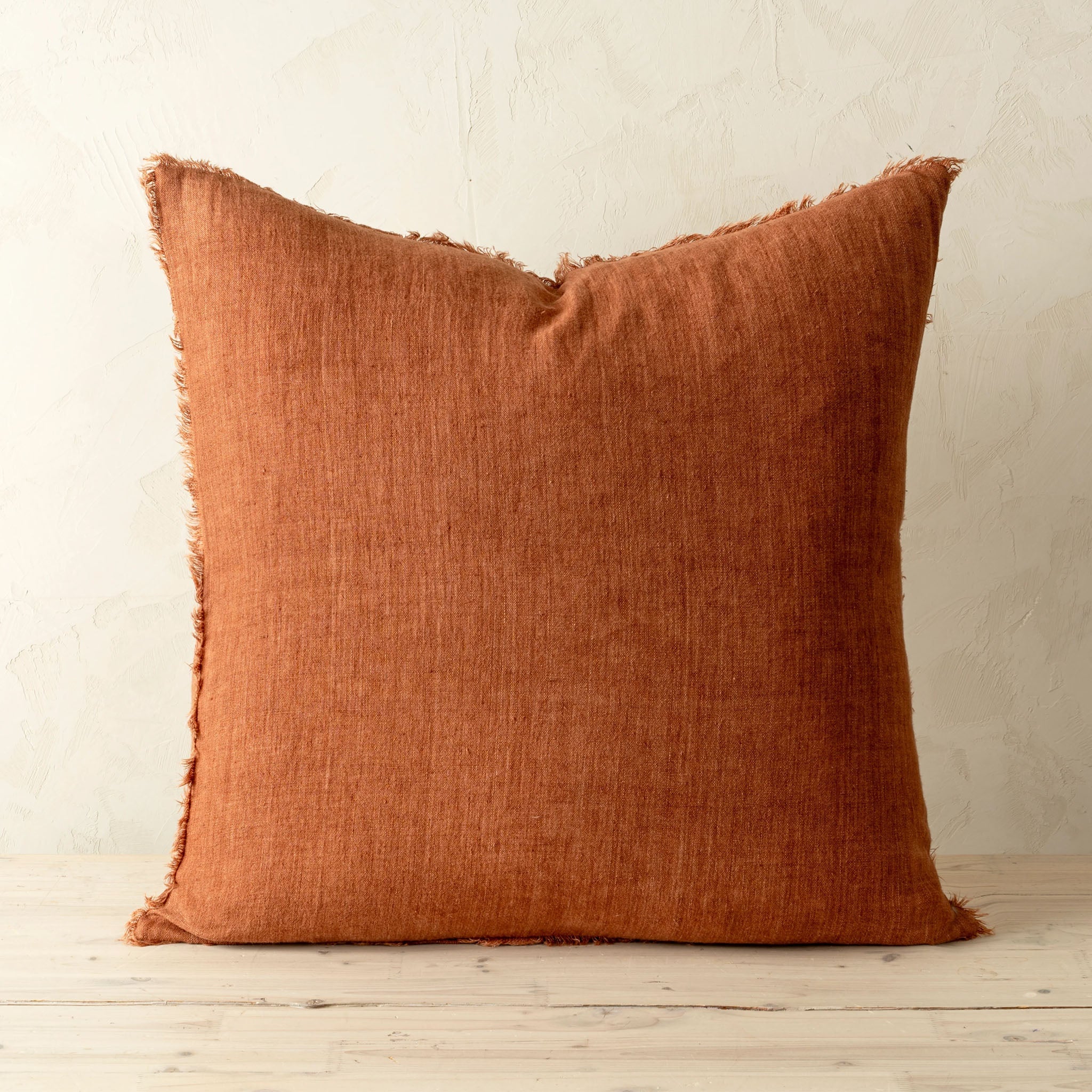 Lina Linen 24 Square Pillow in Burnt Umber