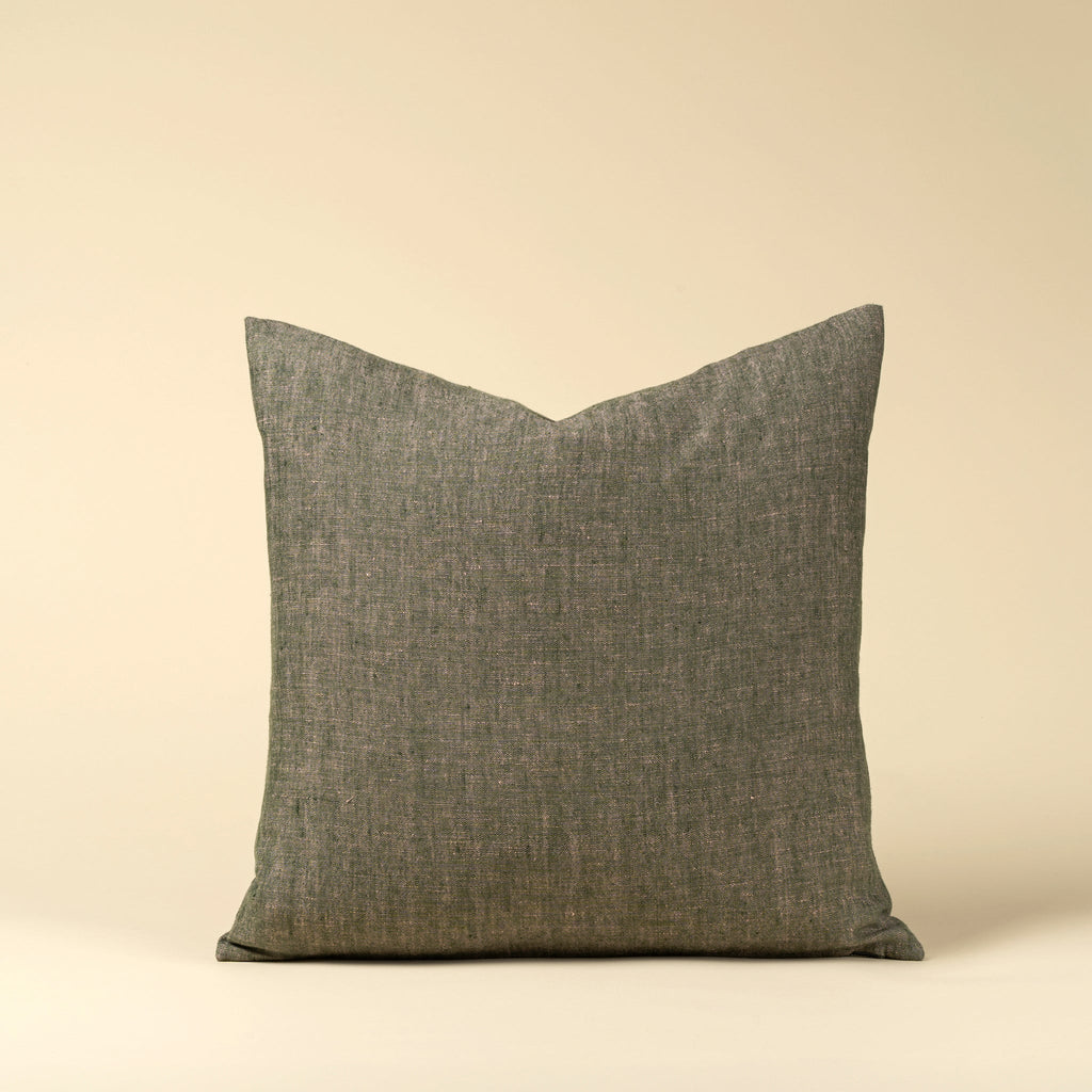 Linen Chambray Pillow in Green